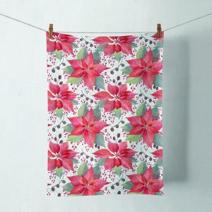 Kitchen Towel - Poinsettia And Berries