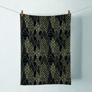 Kitchen Towel - Luxury Trees BLACK