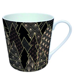 MUG (Fine Bone China) - Luxury Trees BLACK (300 mL)