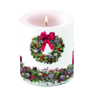 Candle MEDIUM - Bow On Wreath