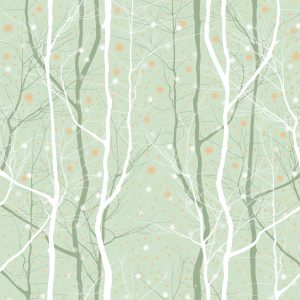 Lunch Napkin - Winter Trees GREEN