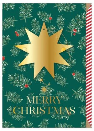 Greeting Card (Christmas) - Gold Star Merry Christmas