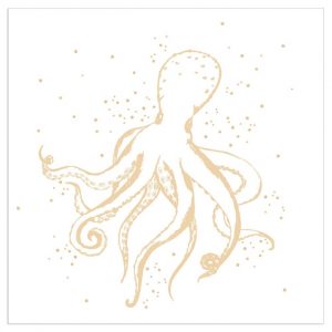 Lunch Napkin - Friendly Octopus WHITE