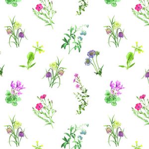 Lunch Napkin - Mixed Flowers White