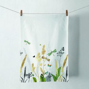 Kitchen Towel - Ornamental Flowers White