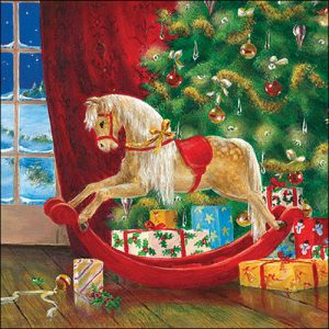 Lunch Napkin - Wooden rocking horse