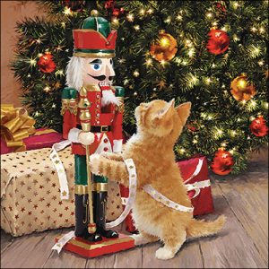 Lunch Napkin - Playing with nutcracker