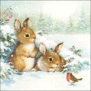 Lunch Napkin - Friends in snow