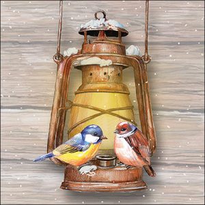 Lunch Napkin - Birds on lamp