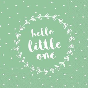 Lunch Napkin - Hello Little One GREEN
