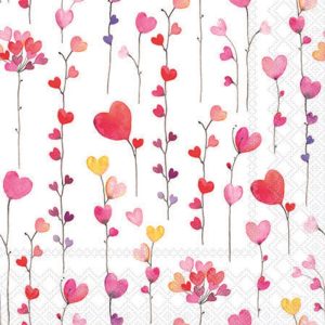 Cocktail Napkin - Hearts Garlands