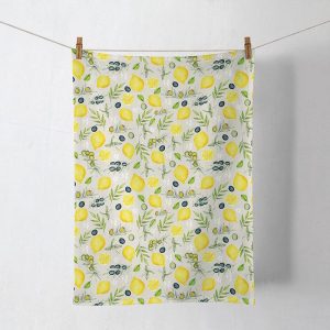 Kitchen Towel - Olives And Lemon