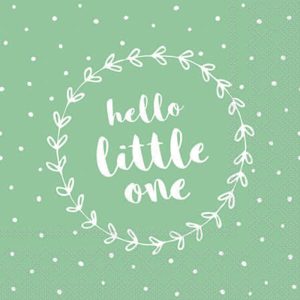 Cocktail Napkin - Hello Little One GREEN