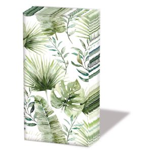 Pocket Tissue - Jungle Leaves WHITE