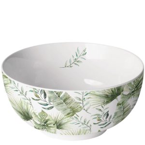 BOWL - Jungle Leaves WHITE (14 cm)