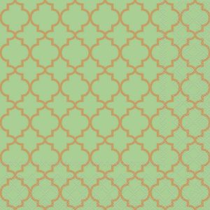 Lunch Napkin - Ogee GOLD/GREEN