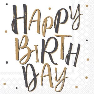 Lunch Napkin - Birthday Celebration WHITE