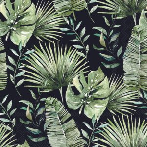 Cocktail Napkin - Jungle Leaves BLACK