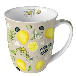 MUG (Fine Bone China) - Olives And Lemon (400 m