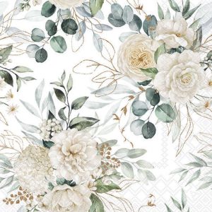 Lunch Napkin - Eucalyptus And Roses