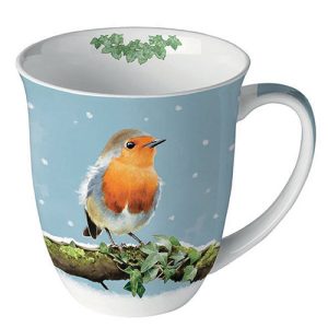 MUG (Fine Bone China) - Robin On Branch (400 m
