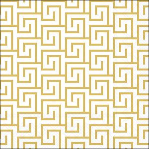 Lunch Napkin - Greek Key WHITE/GOLD
