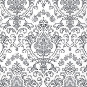 Lunch Napkin - Baroque Ornament SILVER