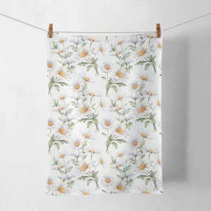 Kitchen Towel - Beautiful Daisies WHITE