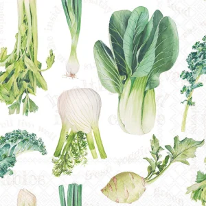 Lunch Napkin - Fresh Veggies WHITE