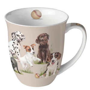 MUG (Fine Bone China) - Playing Puppies (400 m
