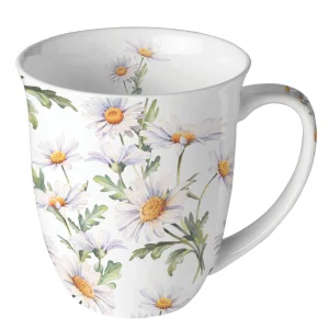 MUG (Fine Bone China) - Beautiful Daisies WHITE (400 m