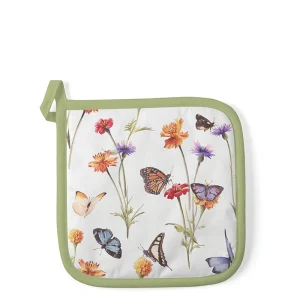 Pot Holder - Butterfly Garden WHITE