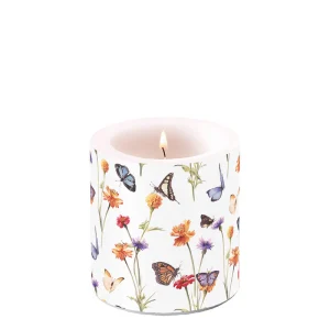 Candle SMALL - Butterfly Garden WHITE