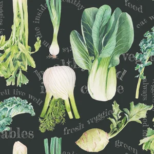 Lunch Napkin - Fresh Veggies BLACK