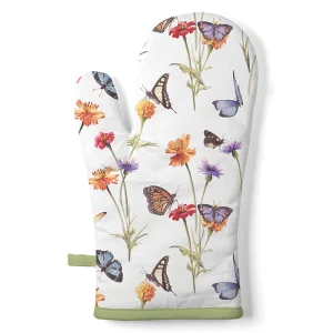 Oven Mitt - Oven Mitt Butterfly Garden WHITE