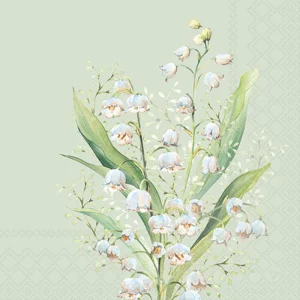 Cocktail Napkin - Lily Of The Valley GREEN