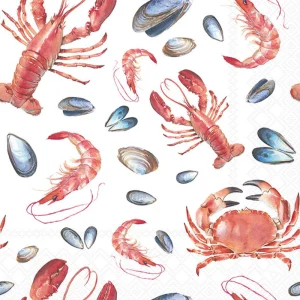 Lunch Napkin - Sea Life WHITE