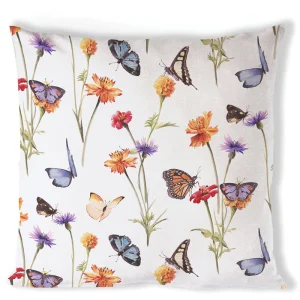 Cushion (Cover) - Butterfly Garden WHITE (40 x 40 CM)