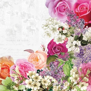 Lunch Napkin - Mixed Flower Border