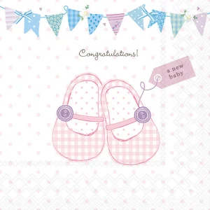 Lunch Napkin - Baby Shoes PINK