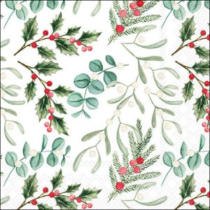 Lunch Napkin - Foliage Scatter WHITE