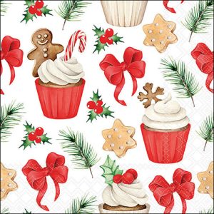 Lunch Napkin - Christmas Sweets RED