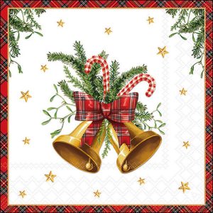 Lunch Napkin - Scottish Bells WHITE