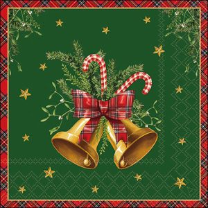 Lunch Napkin - Scottish Bells GREEN