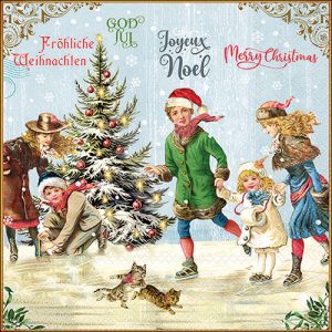 Lunch Napkin - X-mas On Ice BLUE
