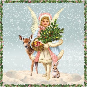 Lunch Napkin - Snowy Day BLUE
