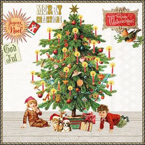 Lunch Napkin - Under The X-mas Tree WHITE