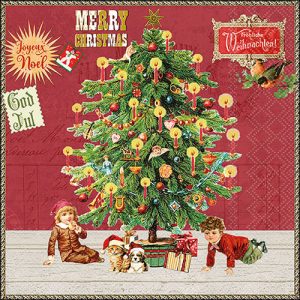 Lunch Napkin - Under The X-mas Tree RED