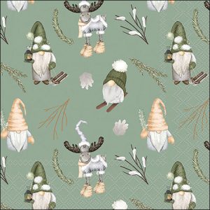 Lunch Napkin - Forest Gnomes Sage