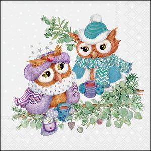 Lunch Napkin - Winter Owls